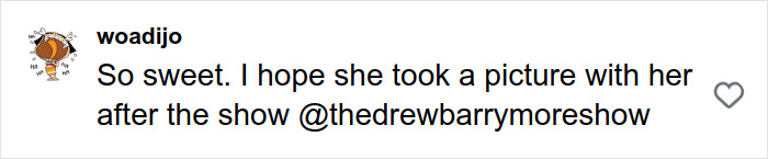 Fan recreates Drew Barrymore&rsquo;s iconic 1989 Oscars dress, capturing attention with her show and viral reaction online.