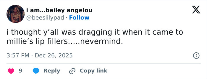 Screenshot of a social media post commenting on Millie Bobby Brown and fans zooming in on a viral Stranger Things shot.