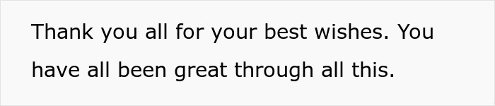 Text message expressing gratitude for support received during a challenging time involving a restraining order against MIL.