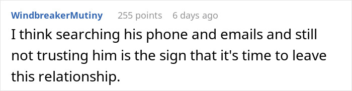 Text conversation about trust issues in a relationship, illustrating a woman taking out a restraining order against MIL.