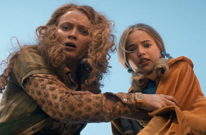 Two characters from Stranger Things looking surprised, capturing a moment from Stranger Things Season 5 with parents' funny reactions.