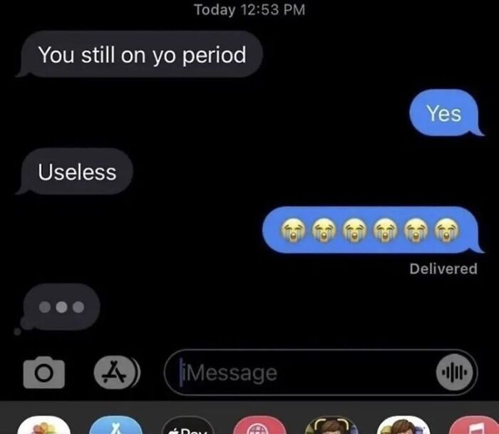 Text message conversation showing a weird and unhinged exchange that might make you laugh out loud.