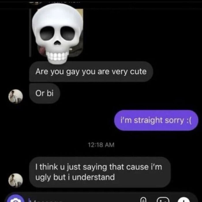 Text conversation screenshot showing unhinged and weird texts that might make you laugh out loud with humorous rejection.