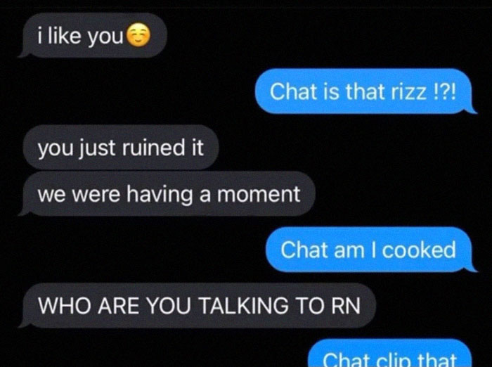 Text message exchange showing unhinged and weird texts with playful confusion, perfect for weird texts that might make you laugh out loud.