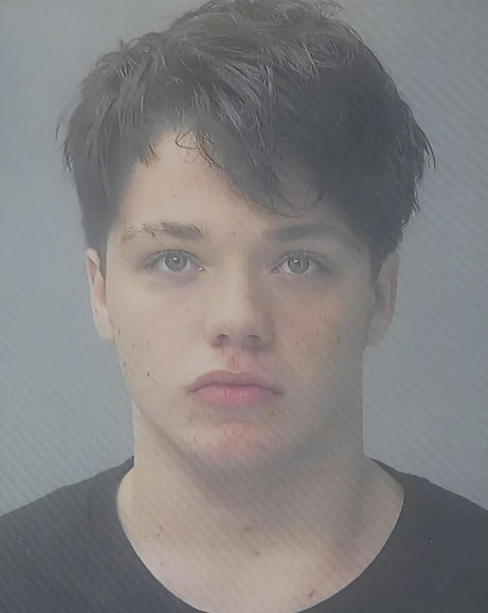 Teen accused in disturbing tactic used to lure daughter into woods before attack, shown in a mugshot against a plain background.