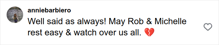 Comment expressing sympathy and support mentioning Michelle Obama and Rob Reiner in response to a tragedy. Comment expressing sympathy and support mentioning Michelle Obama and Rob Reiner in response to a tragedy.