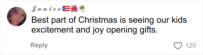 User comment about the joy of kids opening Christmas gifts, related to Christmas gift haul for daughter backlash. User comment about the joy of kids opening Christmas gifts, related to Christmas gift haul for daughter backlash.