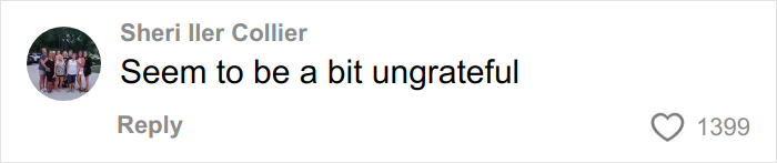 Comment on social media reading seem to be a bit ungrateful related to mom filming son's reaction to Angel Tree gifts.