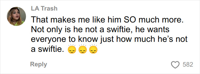 Comment on social media about Josh Hutcherson's snarky comment on Taylor Swift sparking fierce online debate. Comment on social media about Josh Hutcherson's snarky comment on Taylor Swift sparking fierce online debate.