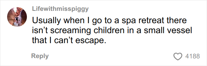 Comment about escaping noise from screaming kids, relating to airplane parents and kids noise frustration.