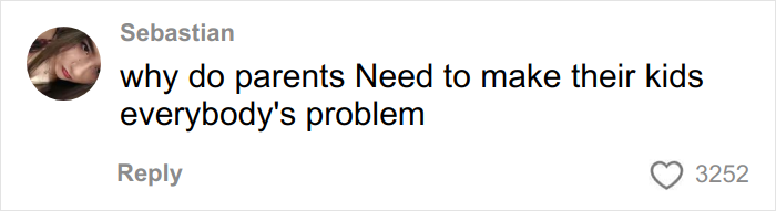 Comment on social media expressing frustration about airplane noise caused by kids and parents during travel.