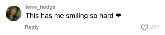 Comment on social media from user terre_hodge expressing happiness with a heart emoji, related to young Black men transforming their looks.