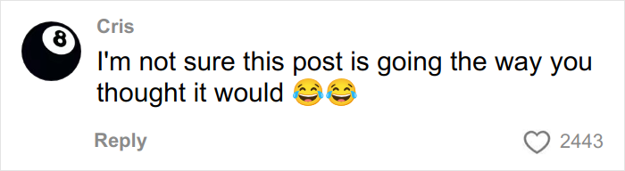 Comment on social media saying the post about airplane parents and kids noise is not going as expected, with laughing emojis.
