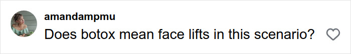 Comment questioning if botox implies face lifts in the context of Britanny Snow plastic surgery rumors. Comment questioning if botox implies face lifts in the context of Britanny Snow plastic surgery rumors.