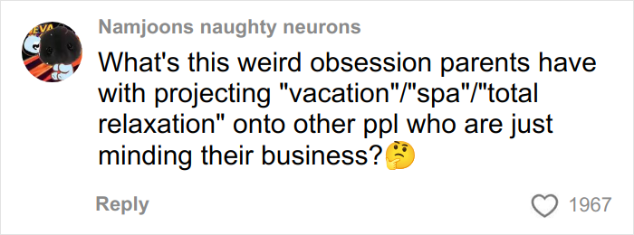 Comment discussing parents&rsquo; obsession with projecting relaxation while others mind their business, related to airplane parents kids noise.