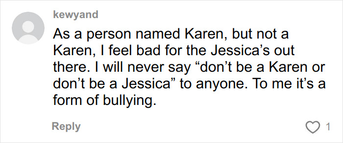 Comment expressing frustration about the Karen era ending as Gen Z declares new name for rude millennial women. Comment expressing frustration about the Karen era ending as Gen Z declares new name for rude millennial women.