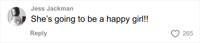 Comment from Jess Jackman on social media expressing excitement about a Christmas gift haul for daughter backlash post. Comment from Jess Jackman on social media expressing excitement about a Christmas gift haul for daughter backlash post.