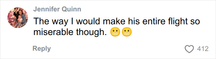 Screenshot of a social media comment reacting to a woman breaking down in tears on flight after body-shaming text was seen.