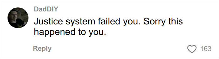 Comment on social media expressing sympathy for NYU shove victim, highlighting frustration with the justice system.