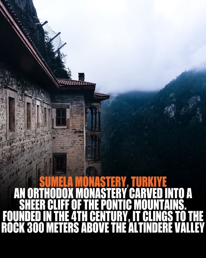 Sumela Monastery carved into a cliff in Turkey, offering new knowledge and facts about the world’s historic sites.