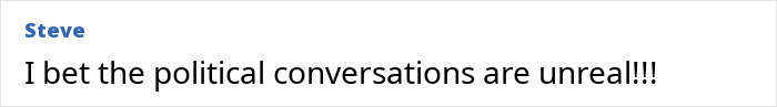 Text comment by Steve saying he bets the political conversations are unreal, highlighting Jason Bateman raises eyebrows topic.