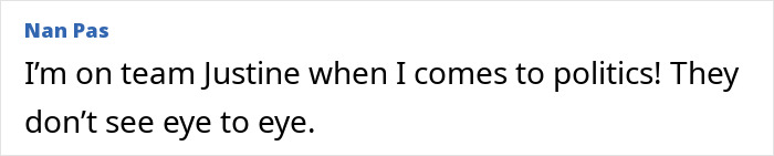 Comment on Jason Bateman's sibling Justine in a political discussion, highlighting differing opinions and support.