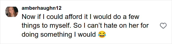 Comment by user amberhaughn12 expressing support for Jenelle Evans' drastic mommy makeover decision. Comment by user amberhaughn12 expressing support for Jenelle Evans' drastic mommy makeover decision.