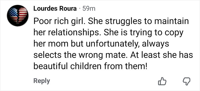 Comment discussing personal struggles of a rich girl, mentioning relationships and children, sparking fan frenzy online. Comment discussing personal struggles of a rich girl, mentioning relationships and children, sparking fan frenzy online.