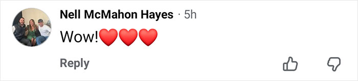 Comment saying Wow with three red heart emojis in a social media post about Kate Hudson's dress detail frenzy. Comment saying Wow with three red heart emojis in a social media post about Kate Hudson's dress detail frenzy.