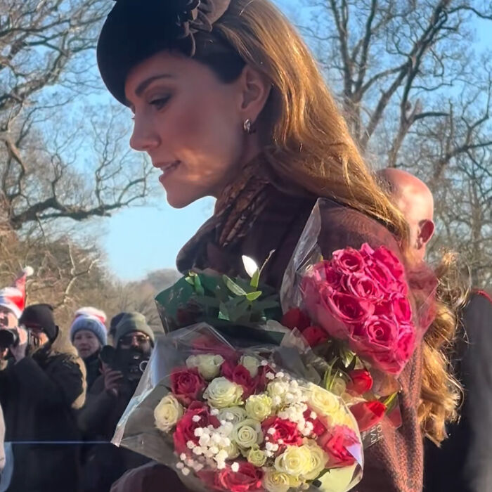 Kate Middleton outdoors holding bouquets of flowers, her facial scar fueling 2024 hospitalization rumors. Kate Middleton outdoors holding bouquets of flowers, her facial scar fueling 2024 hospitalization rumors.