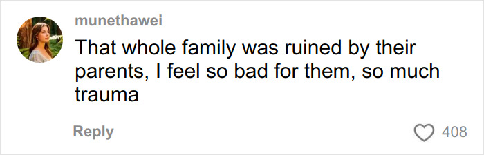 User comment on social media expressing concern and trauma about a family, relating to La Toya Jackson's slim appearance and health issues.