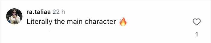 Comment on social media post saying Literally the main character with fire emoji, highlighting continual divorce celebration and revenge era keywords.