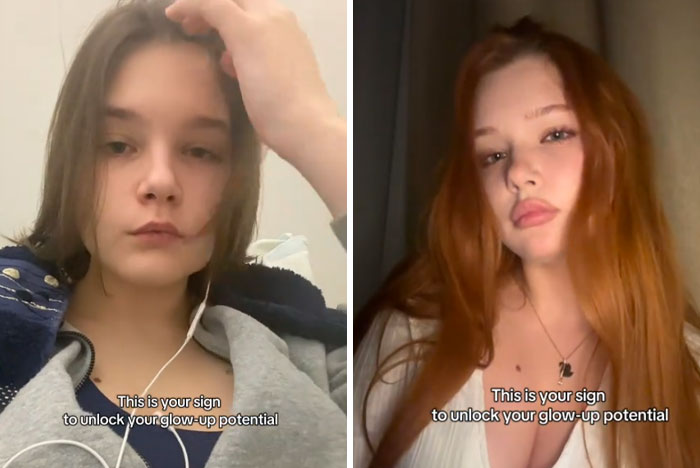 Two young women showing their amazing glow-ups, encouraging viewers to unlock their glow-up potential.