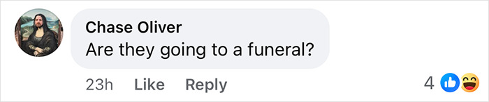 Comment on social media post criticizing Melania and Donald Trump's Christmas card, calling them miserable and comparing to a funeral.