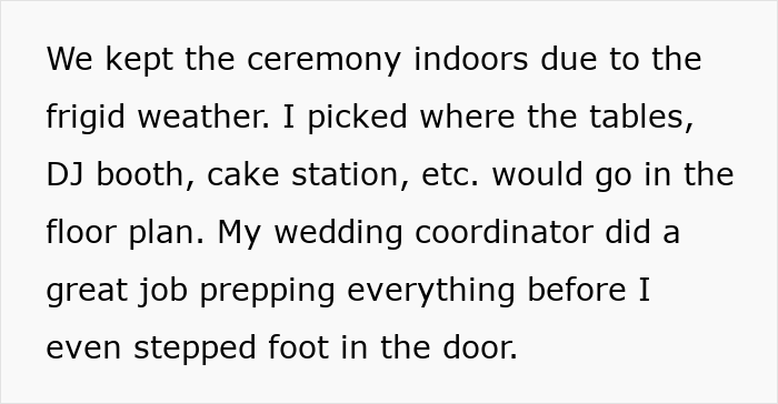 Bride and groom adjusting wedding venue plans indoors due to storm, highlighting mil demands for venue changes.