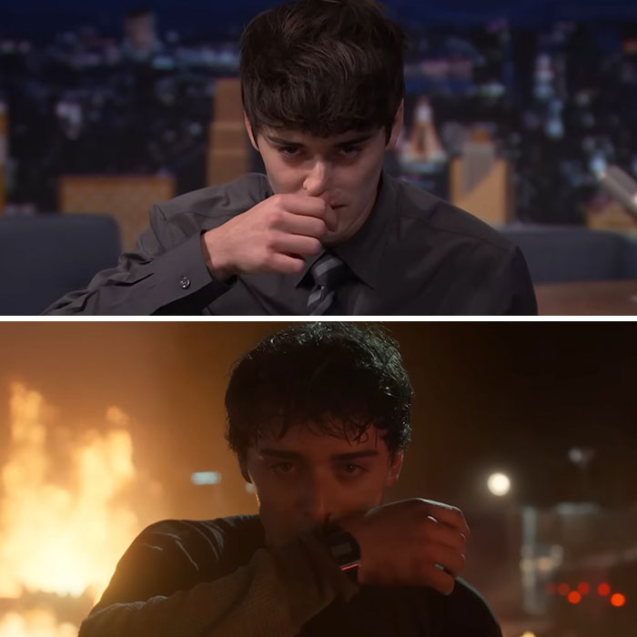 Noah Schnapp scene recreation with emotional expression amid backlash for acting in new Stranger Things season Noah Schnapp scene recreation with emotional expression amid backlash for acting in new Stranger Things season