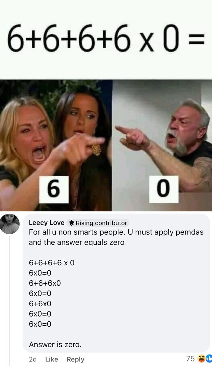 Meme showing people arguing over math problem illustrating humor about trying to fix and failing hilariously with stupid.