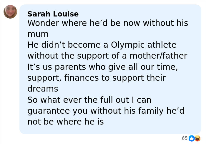 Comment about family support for Olympic athlete Adam Peaty, relevant to Gordon Ramsay speech at daughter's wedding.