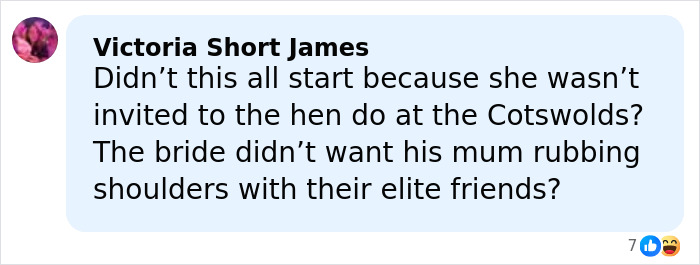 Comment discussing drama involving Gordon Ramsay&rsquo;s speech at daughter&rsquo;s wedding and a family &lsquo;shame&rsquo; text message.