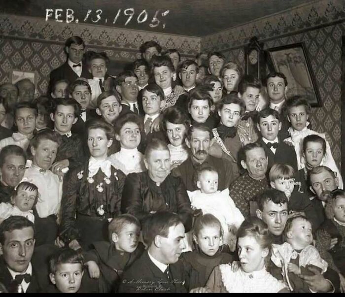 Large historical black and white group portrait from 1905 capturing classic and iconic moments of the past.