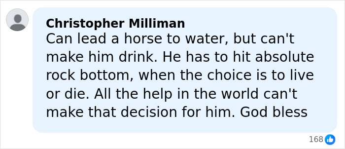Comment from Christopher Milliman discussing the heartbreaking outcome of Tylor Chase&rsquo;s hospitalization and friend&rsquo;s revelation.