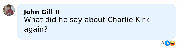 Person commenting on social media about a topic related to Jimmy Kimmel and Donald Trump&rsquo;s remarks on Rob Reiner.