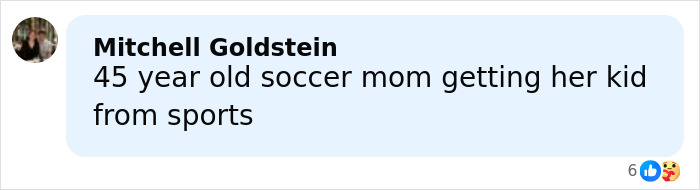 Comment on social media mentioning a 45 year old soccer mom picking up her child from sports, relating to Millie Bobby Brown fans discussing past Fallon appearances.