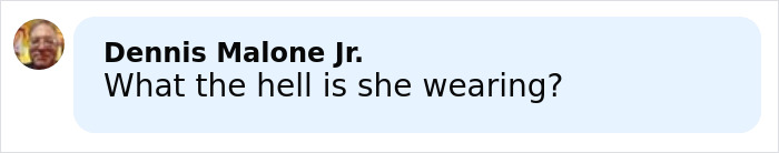 Comment from Dennis Malone Jr. questioning a sheer outfit and referencing Millie Bobby Brown's past Fallon appearances.