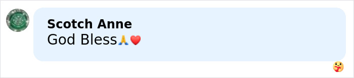 Comment reading God Bless with praying hands and heart emojis, related to schoolboy lost life after Squid Game prank.