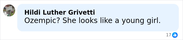 Comment on social media discussing Amy Schumer under fire for showing off dramatic weight loss.