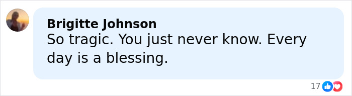 User comment expressing sorrow about a tragic event involving Marvelous Mrs. Maisel actress in NYC.
