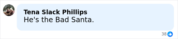 Screenshot of a social media comment calling Trump the Bad Santa amid outrage over his demented Christmas Eve remarks.