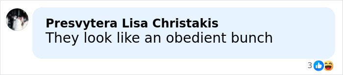 Comment from Presvytera Lisa Christakis expressing opinion on kids' behavior related to Kim Kardashian's Christmas card controversy.