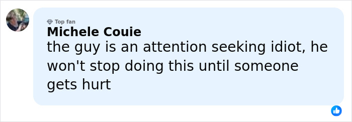 User comment warning about a man jailed for attacking Ariana Grande causing trouble at Lady Gaga&rsquo;s concert.